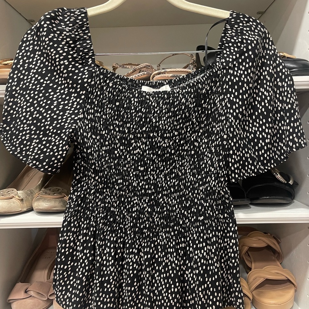 URBAN Romantics Black and White Speckled Blouse